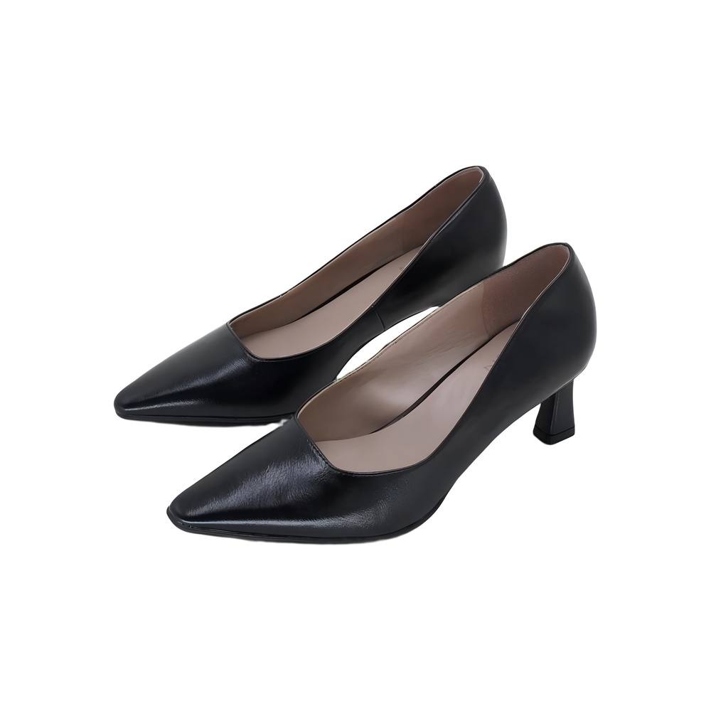 Naturalizer Womens Tylan Point Toe Pump Black Leather Size 6 - Picture 2 of 6